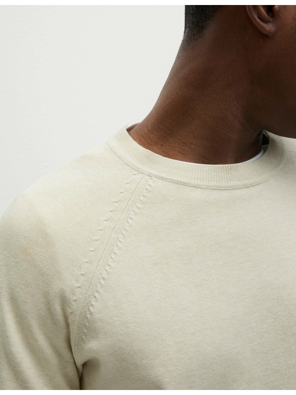 Marks & Spencer Krem pulover s okruglim izrezom od čistog pamuka Marks & Spencer