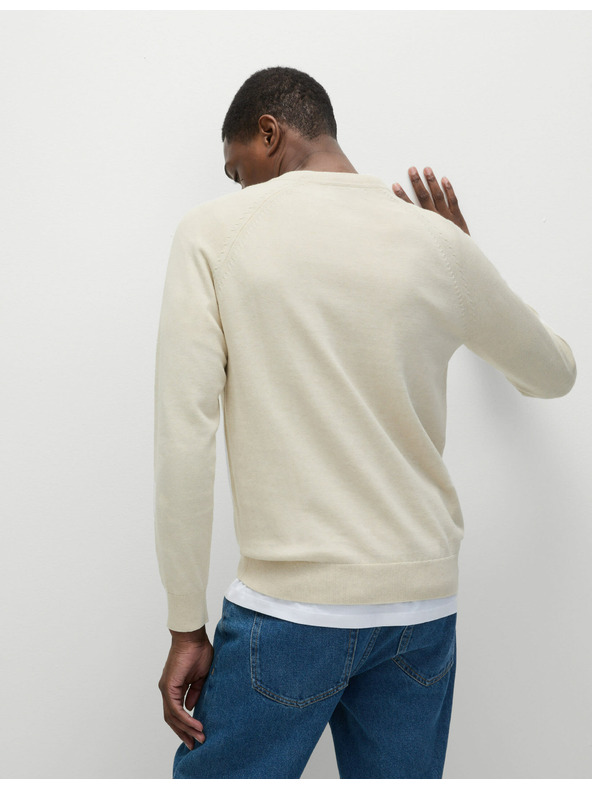 Marks & Spencer Krem pulover s okruglim izrezom od čistog pamuka Marks & Spencer
