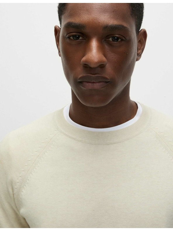Marks & Spencer Krem pulover s okruglim izrezom od čistog pamuka Marks & Spencer