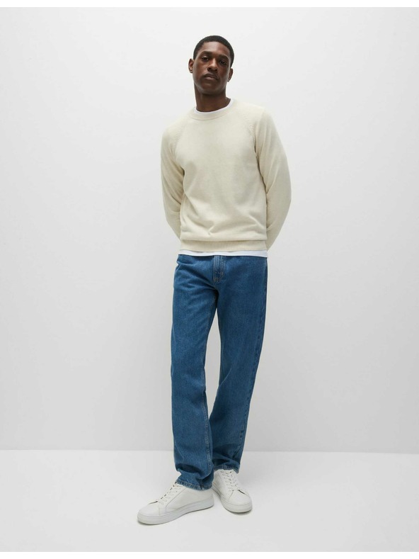 Marks & Spencer Krem pulover s okruglim izrezom od čistog pamuka Marks & Spencer