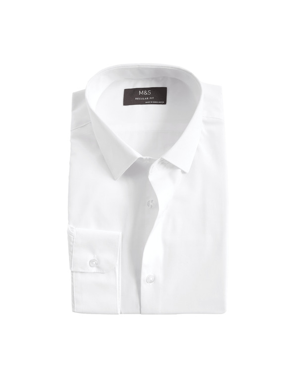 Marks & Spencer Marks & Spencer White Easy Iron Regular Kroj košulja