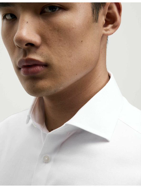 Marks & Spencer Marks & Spencer bijela uska košulja od pamučnog kepera s duplim manšetama