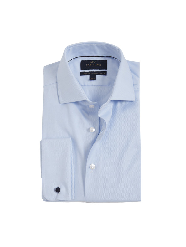 Marks & Spencer Marks & Spencer keper košulja s dvostrukim manšetama od luksuznog pamuka blago pripijenog kroja