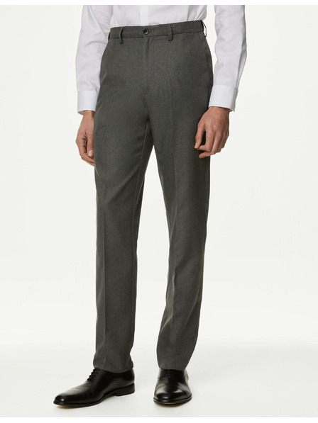 Marks & Spencer Glatke hlače za velike i visoke figure, regularnog kroja Marks & Spencer sive