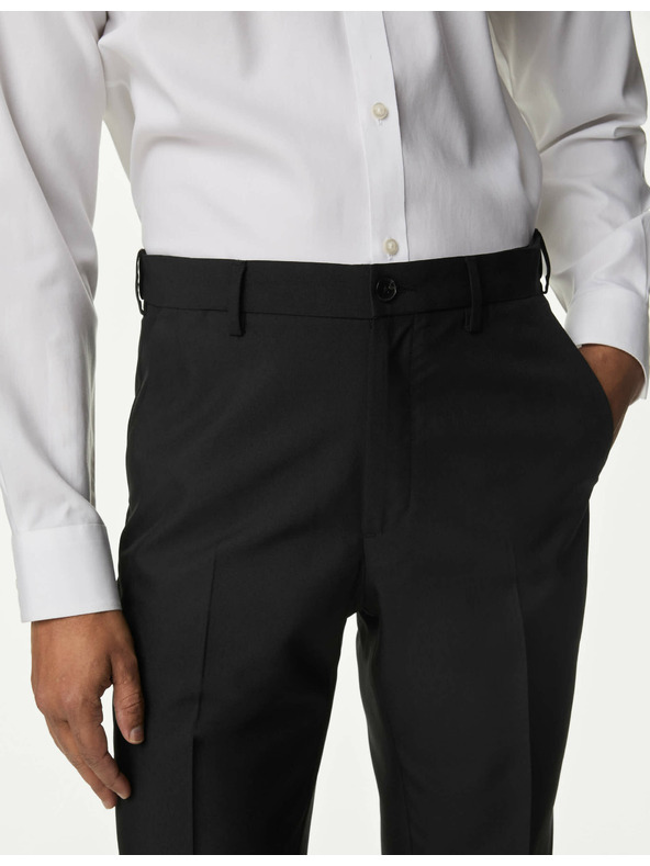 Marks & Spencer Glatke hlače za velike i visoke figure, regularnog kroja Marks & Spencer crne