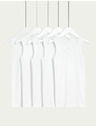 Marks & Spencer Bijela dječja majica bez rukava od čistog pamuka, paket od 5 komada (2-16 godina) Marks & Spencer