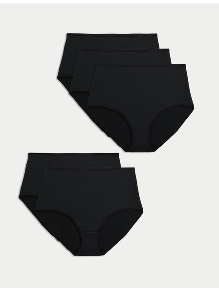Marks & Spencer Pojasne gaćice od mikrovlakana bez vidljivog poruba, paket od 5 oznaka i Spencer crna