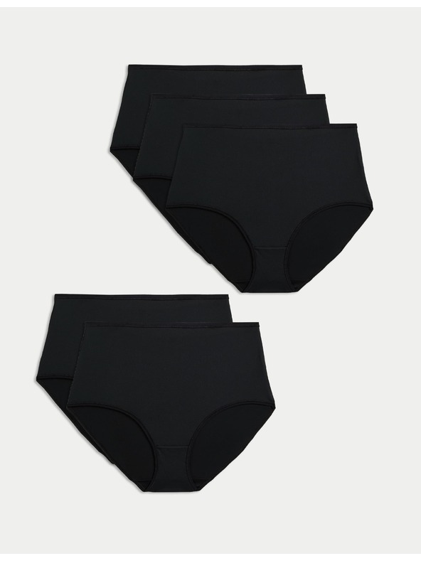 Marks & Spencer Pojasne gaćice od mikrovlakana bez vidljivog poruba, paket od 5 oznaka i Spencer crna