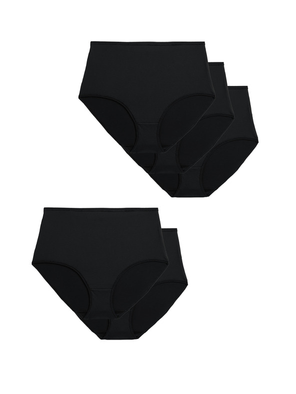 Marks & Spencer Pojasne gaćice od mikrovlakana bez vidljivog poruba, paket od 5 oznaka i Spencer crna