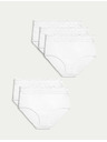 Marks & Spencer Set od pet ženskih gaćica s detaljima od čipke u bijeloj boji Marks & Spencer