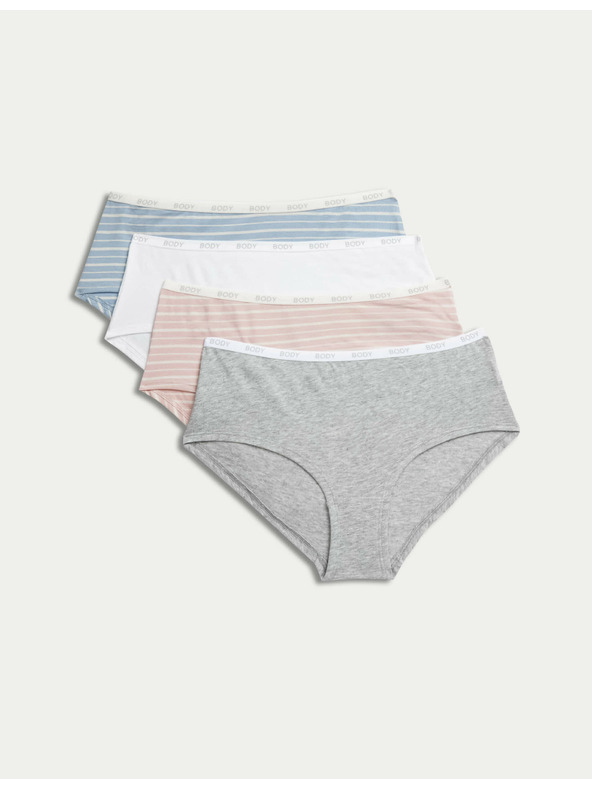 Marks & Spencer Set od četiri ženske gaćice u sivoj, ružičastoj, bijeloj i plavoj boji marke Marks & Spencer