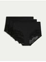 Marks & Spencer Komplet od tri ženske čipkaste gaćice visokog struka u crnoj boji marke Marks & Spencer