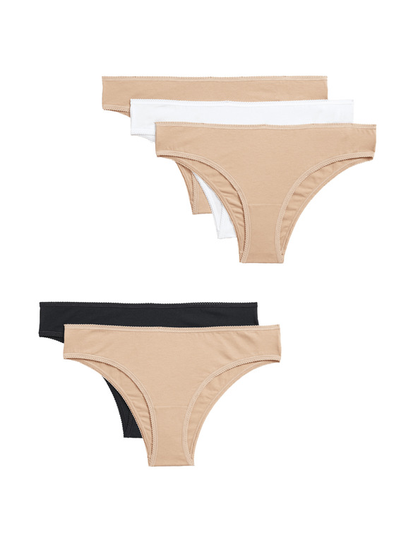 Marks & Spencer Set od pet ženskih brazilskih gaćica u bež, crnoj i bijeloj boji marke Marks & Spencer