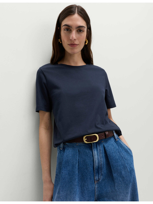 Marks & Spencer Tamnoplava ženska pamučna basic majica Marks & Spencer