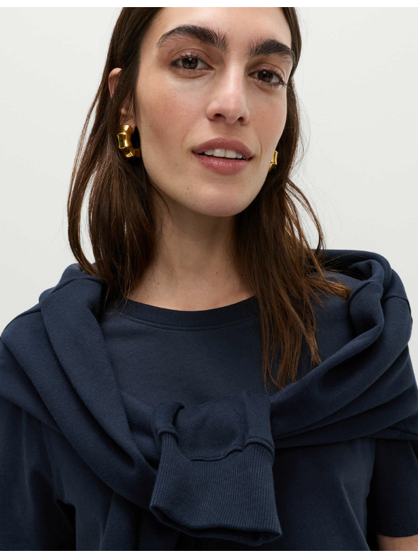 Marks & Spencer Tamnoplava ženska pamučna basic majica Marks & Spencer