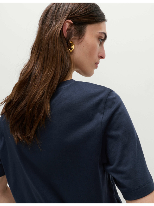 Marks & Spencer Tamnoplava ženska pamučna basic majica Marks & Spencer