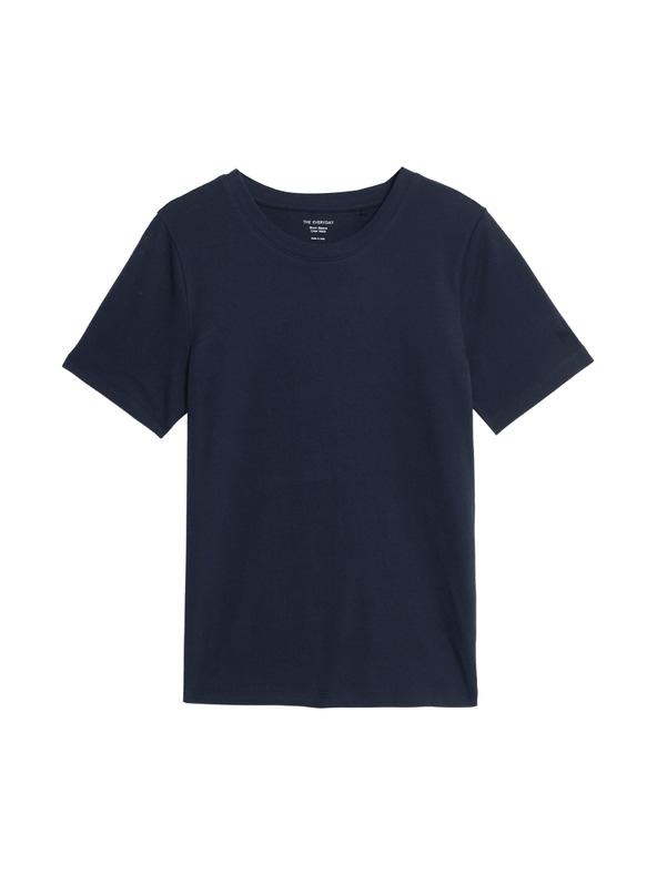 Marks & Spencer Tamnoplava ženska pamučna basic majica Marks & Spencer