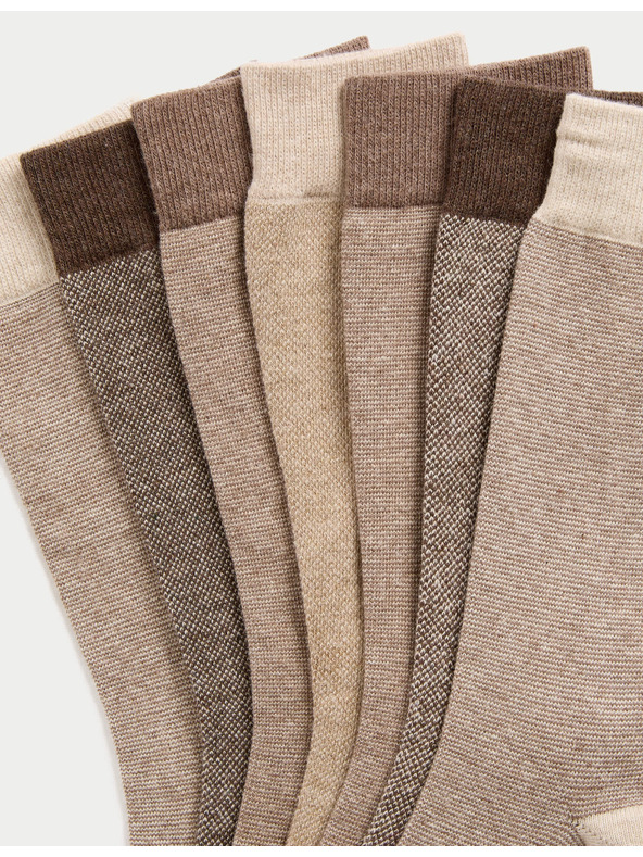 Marks & Spencer Set od sedam pari muških čarapa u smeđoj boji marke Marks & Spencer