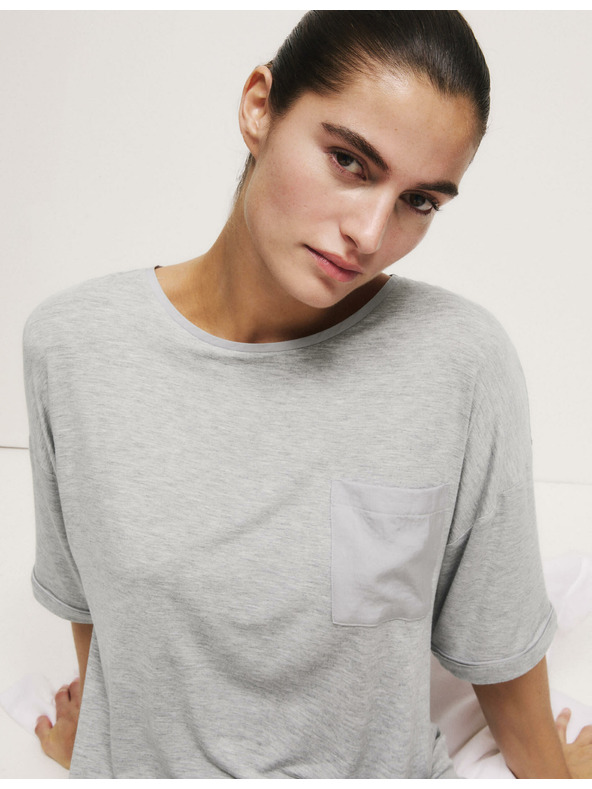 Marks & Spencer Marks & Spencer Body Soft™ spavaćica sa satenskim obrubom Siva