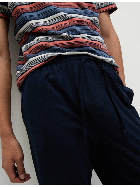 Marks & Spencer Marks & Spencer prugasta ombre pidžama od čistog pamuka tamnoplava