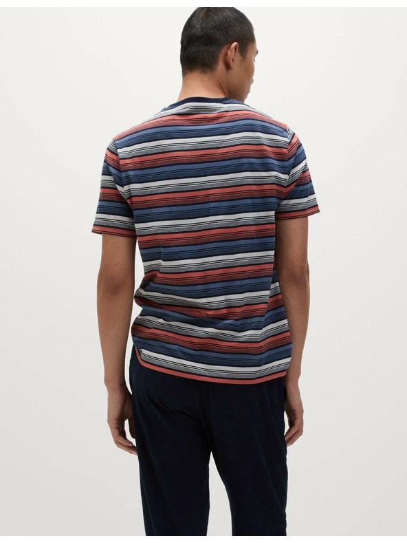 Marks & Spencer Marks & Spencer prugasta ombre pidžama od čistog pamuka tamnoplava