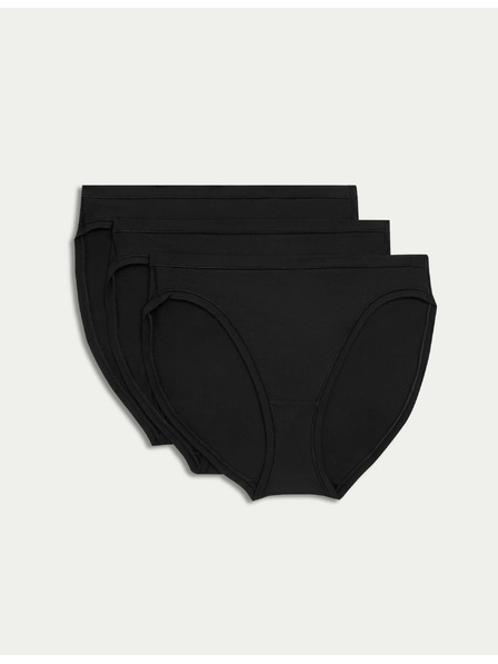 Marks & Spencer High Cut Flexifit™ High Modal Briefs 3 Pack Marks & Spencer Black