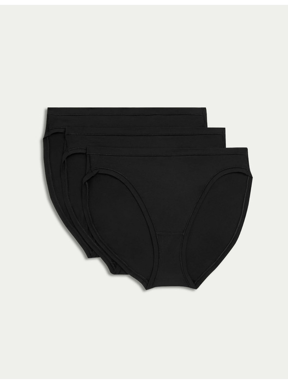 Marks & Spencer High Cut Flexifit™ High Modal Briefs 3 Pack Marks & Spencer Black