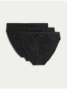 Marks & Spencer Amelia High Cut Lace Briefs 3 Pack Marks & Spencer Black