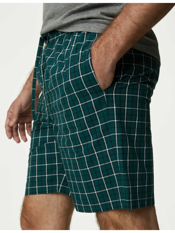 Marks & Spencer Marks & Spencer Green Check Pure Cotton Pidžama set