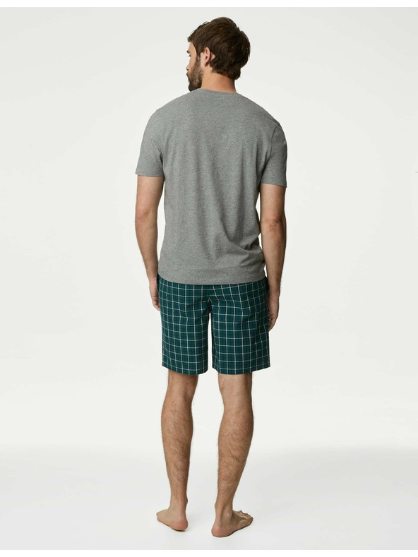 Marks & Spencer Marks & Spencer Green Check Pure Cotton Pidžama set