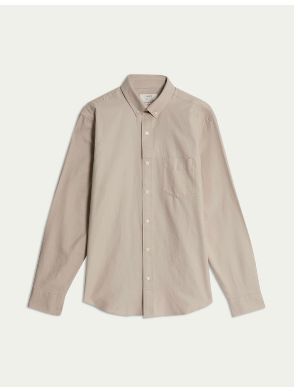 Marks & Spencer Ultimate Marks & Spencer Pure Cotton Oxford Shirt Cream