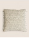 Marks & Spencer Visoki pamučni prugasti jastučić s resicama Marks & Spencer krem ​​boje