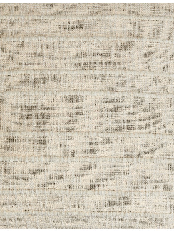 Marks & Spencer Visoki pamučni prugasti jastučić s resicama Marks & Spencer krem ​​boje