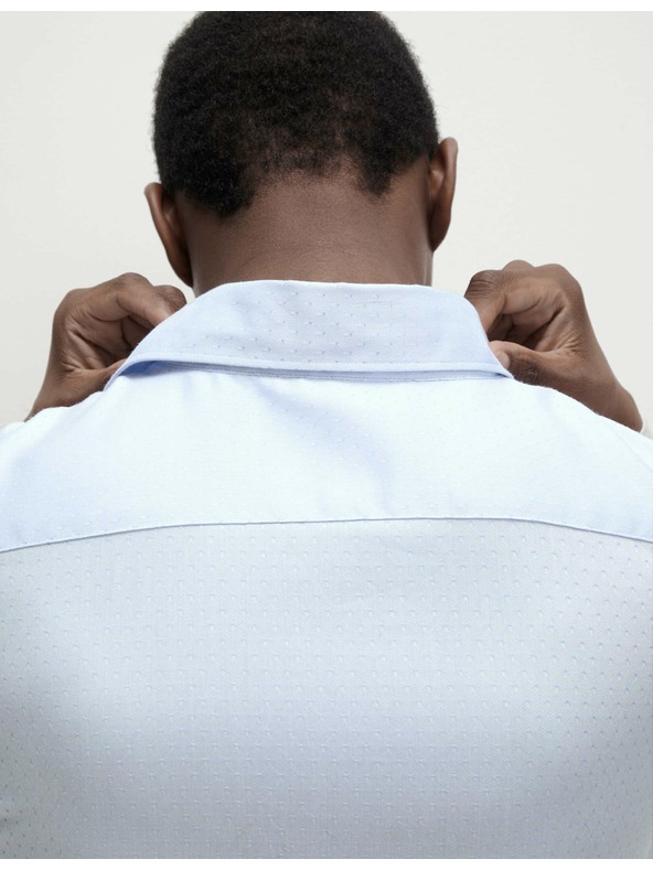 Marks & Spencer Marks & Spencer plava standardna košulja od čistog pamuka s malim točkicama