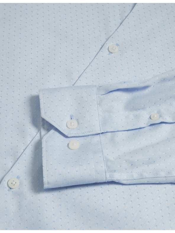 Marks & Spencer Marks & Spencer plava standardna košulja od čistog pamuka s malim točkicama