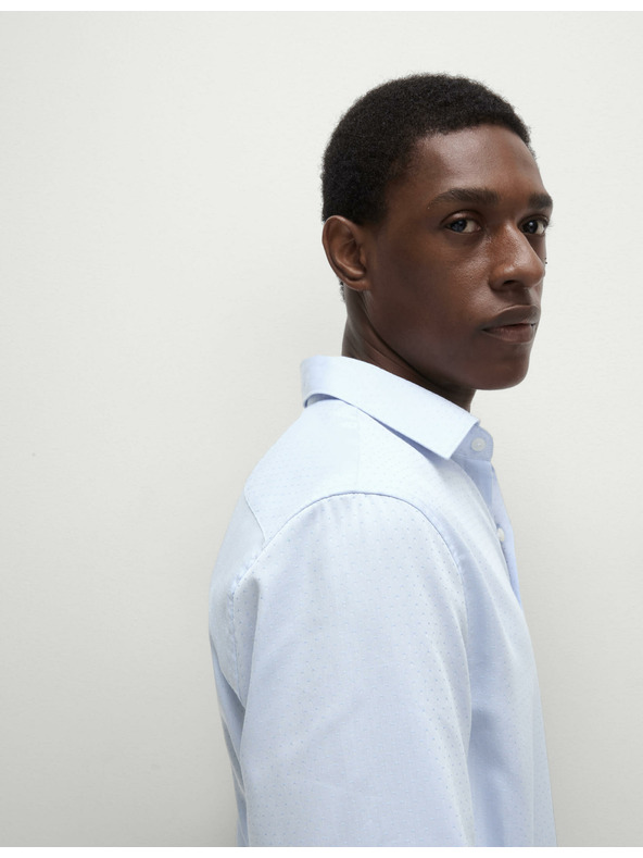 Marks & Spencer Marks & Spencer plava standardna košulja od čistog pamuka s malim točkicama