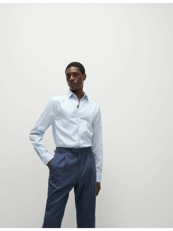 Marks & Spencer Marks & Spencer plava standardna košulja od čistog pamuka s malim točkicama