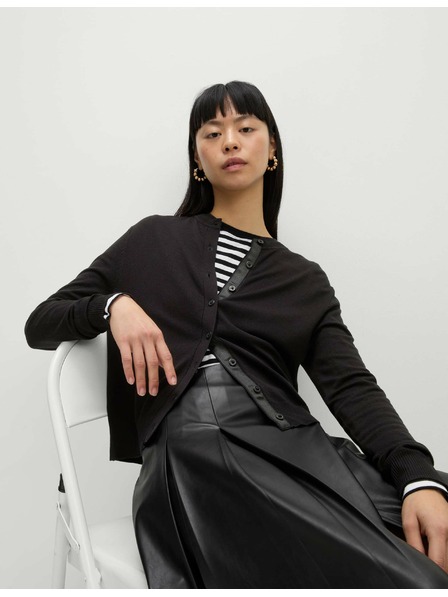 Marks & Spencer Marks & Spencer dugmad sprijeda, crni kardigan s okruglim izrezom