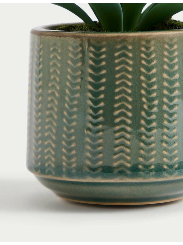 Marks & Spencer Zeleni umjetni mini sukulent u Marks & Spencer zelenoj keramičkoj posudi