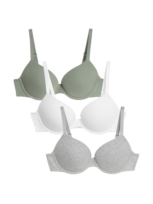 Marks & Spencer Push-up pamučni grudnjaci sa žicama, 3 kom, veličina A-E Marks & Spencer Green