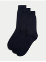 Marks & Spencer Čiste pamučne čarape 3 para Marks & Spencer tamnoplave