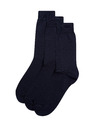 Marks & Spencer Čiste pamučne čarape 3 para Marks & Spencer tamnoplave