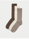 Marks & Spencer 3 para čarapa s blagim rubom Marks & Spencer smeđa