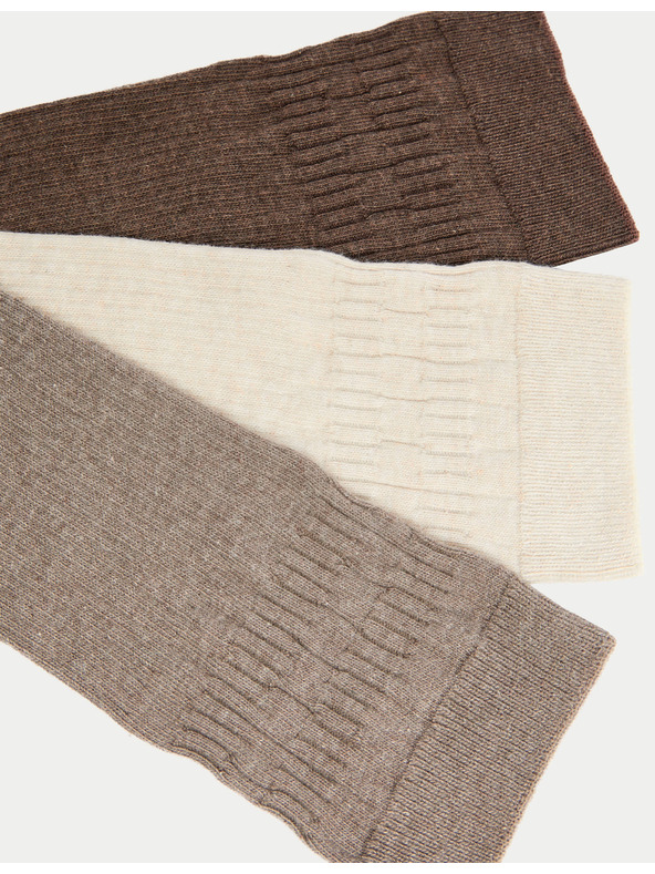 Marks & Spencer 3 para čarapa s blagim rubom Marks & Spencer smeđa