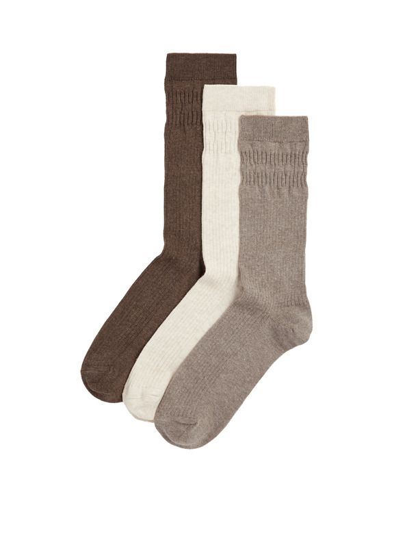Marks & Spencer 3 para čarapa s blagim rubom Marks & Spencer smeđa