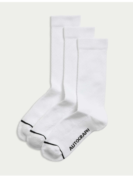 Marks & Spencer Sportske čarape od smjese Supima® pamuke, 3 kom Marks & Spencer bijela
