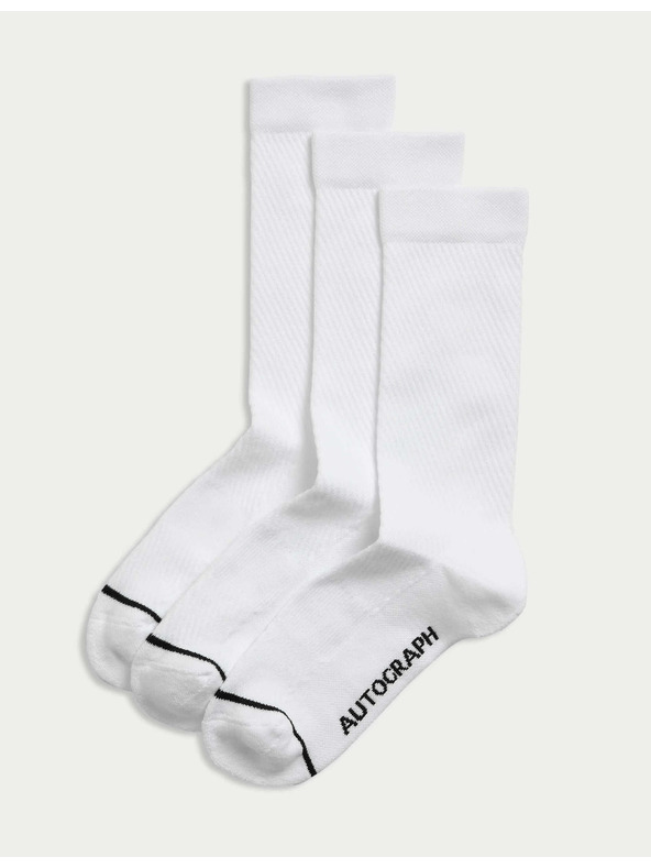 Marks & Spencer Sportske čarape od smjese Supima® pamuke, 3 kom Marks & Spencer bijela