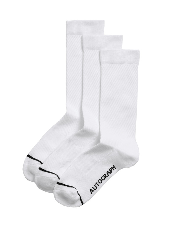 Marks & Spencer Sportske čarape od smjese Supima® pamuke, 3 kom Marks & Spencer bijela