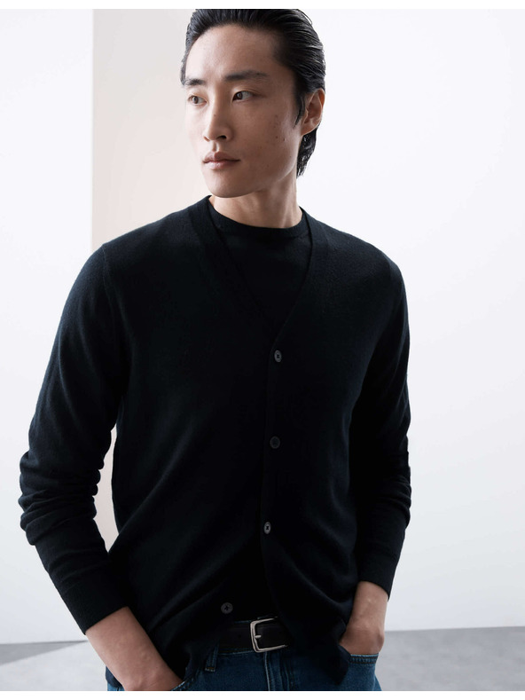 Marks & Spencer Kardigan s V-izrezom od vune merino Marks & Spencer plava