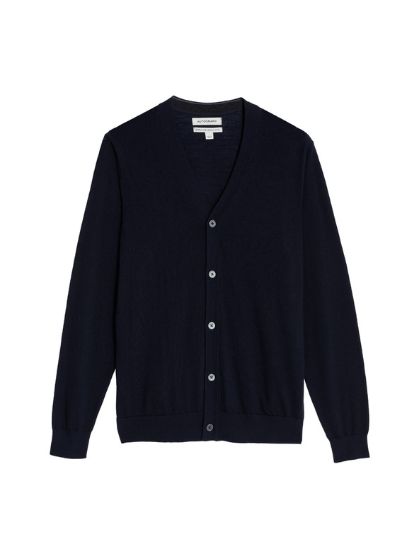 Marks & Spencer Kardigan s V-izrezom od vune merino Marks & Spencer plava